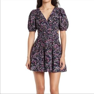 French Connection Floral Puff Sleeve Mini Dress - Small / US 4